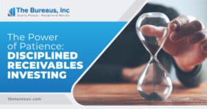 An hourglass signifies passing time and remaining patient while growing a business.